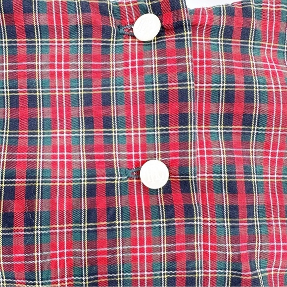 Polo Ralph Lauren Girls' Size 10 Bell-Sleeve Red Plaid Top Blouse - Picture 3 of 7